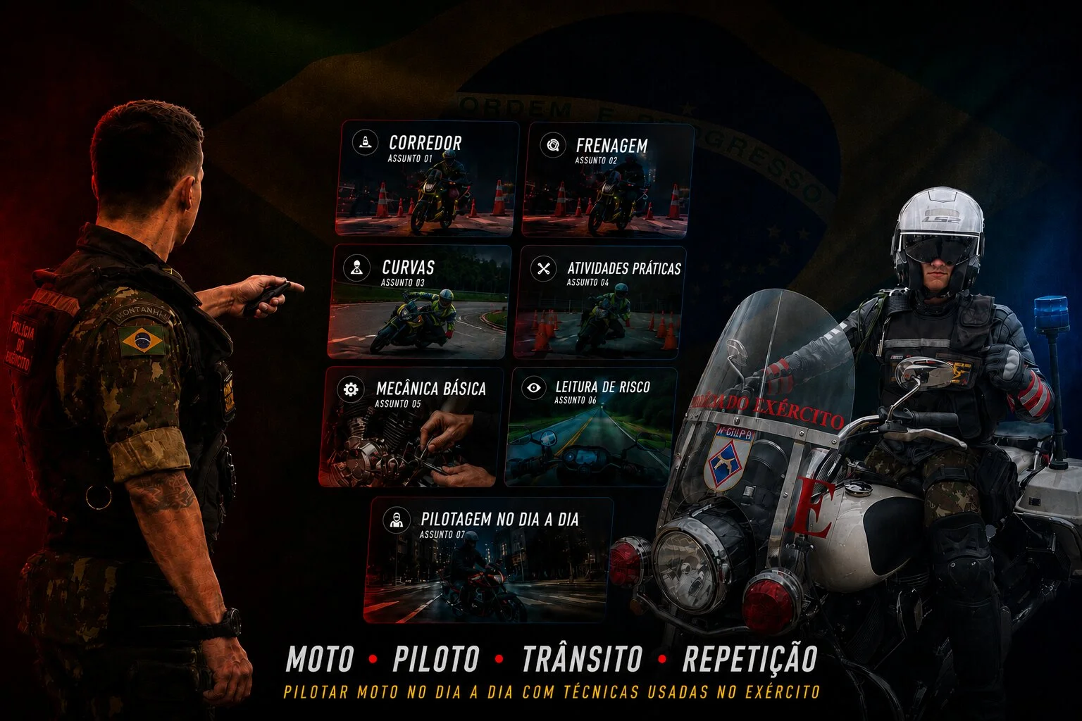 Academia de Moto. Moto, Piloto, Trânsito, Repetição